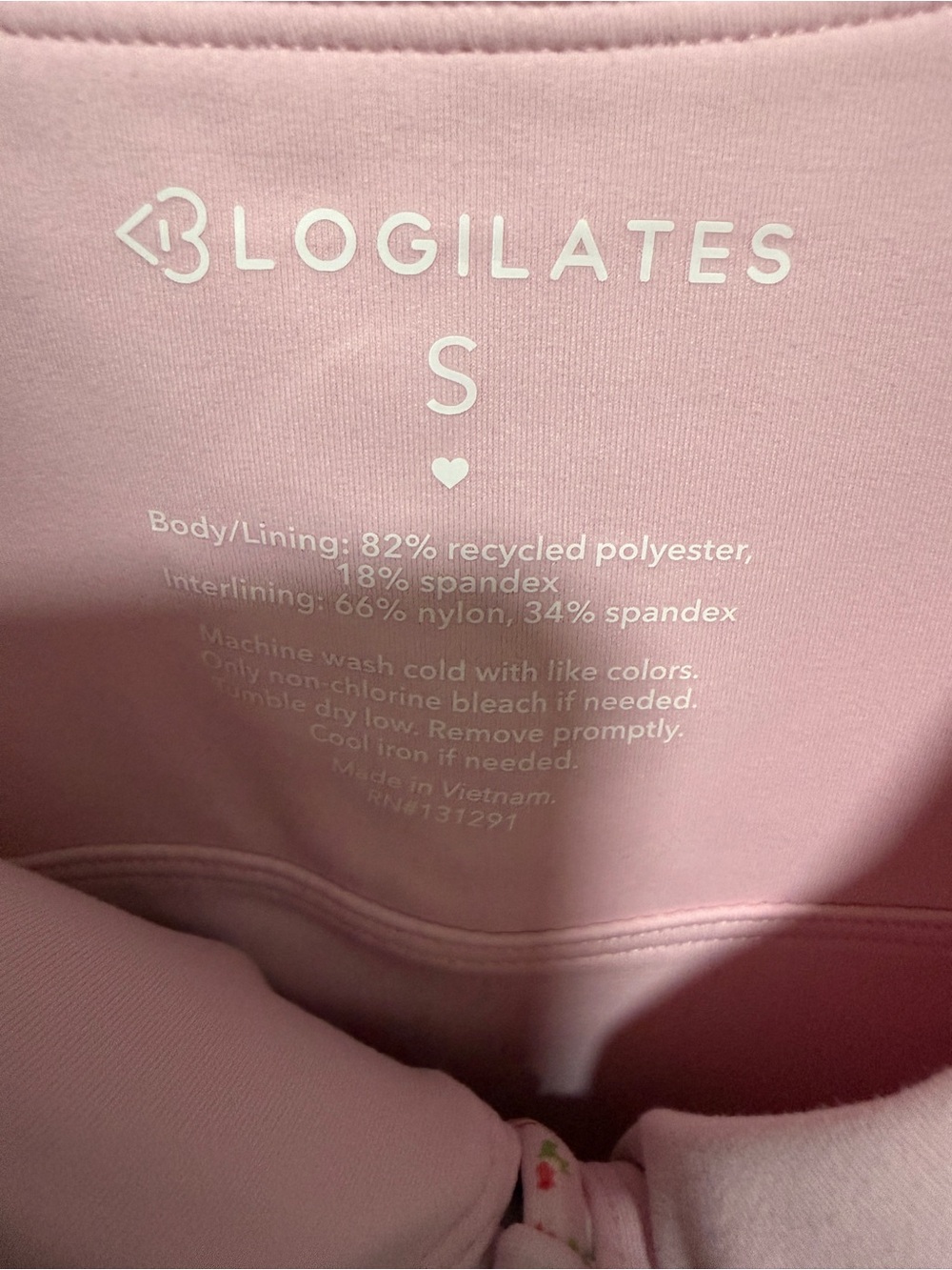 Blogilates Pink Gingham Ruffle Tank Top with Floral Trim - Picture 3 of 3